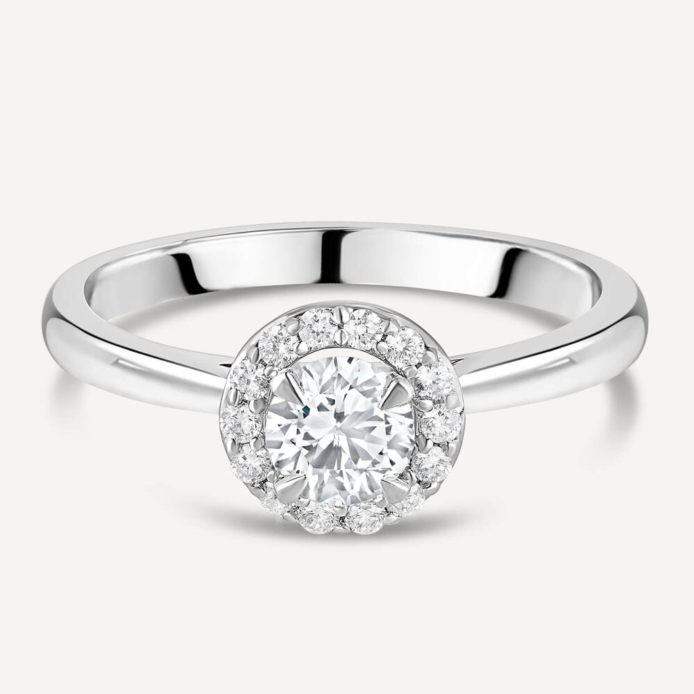 Platinum 0.43ct Amia Diamond Halo Ring image number 6