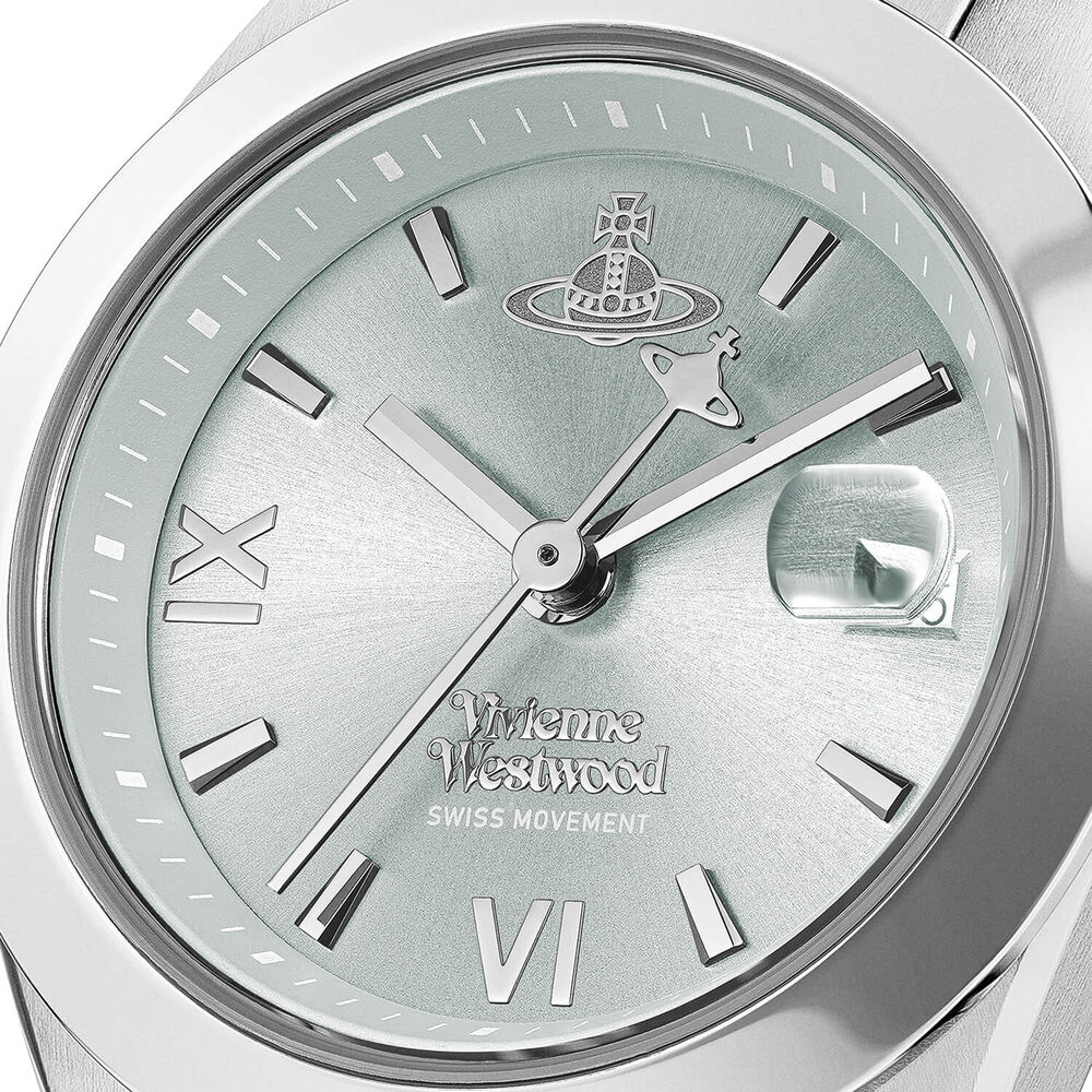 Vivienne Westwood Fenchurch 28mm Mint Green Dial Steel Bracelet Watch