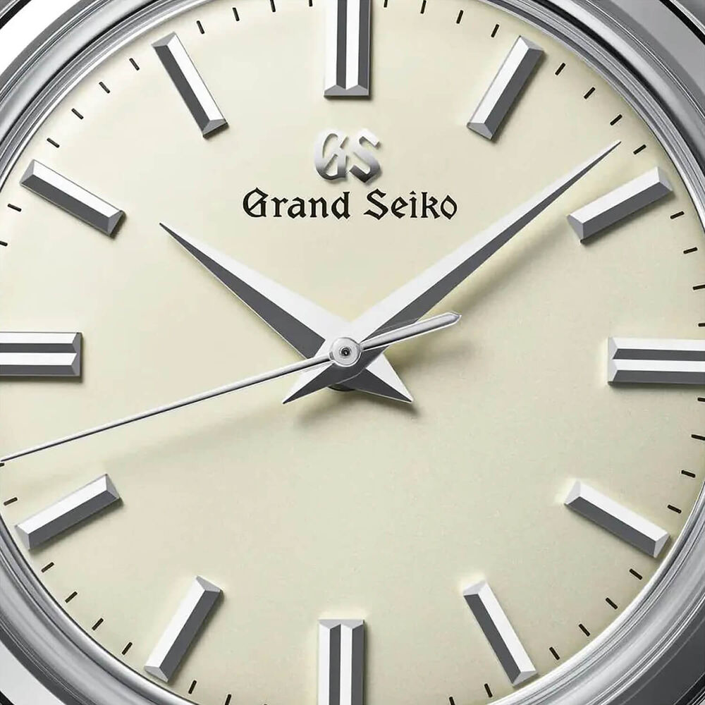 Grand Seiko Heritage Cream 37.3mm Cream Dial Black Leather Strap Watch
