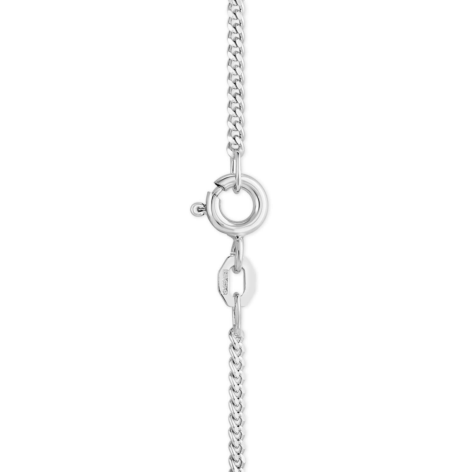 thumbnail image 2 of 100% Genuine 9k Solid White Gold Diamond Cut Curb Chain Necklace – 45cm – Made In Italy 2 of 5