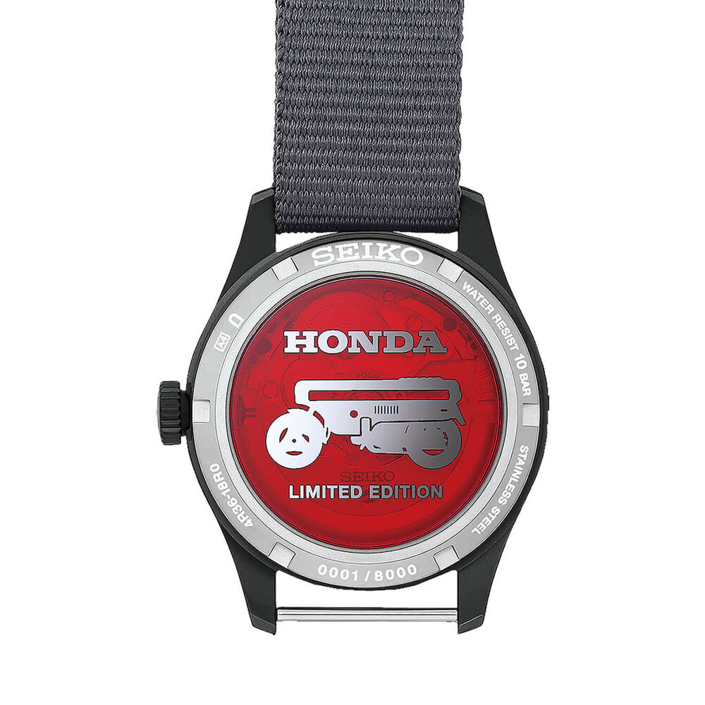 Seiko 5 Sports x Honda Motocompo Limited Edition 36.4mm Yellow Dial Black Nylon Strap Watch