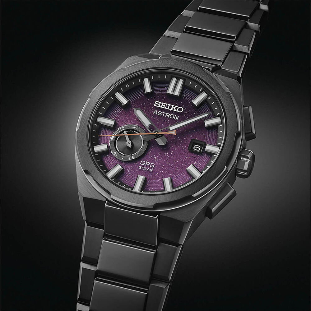 Seiko Astron GPS Solar 3X 'Yozakura' Cherry Blossom By Night 42mm Dial Titanium Bracelet Watch image number 2