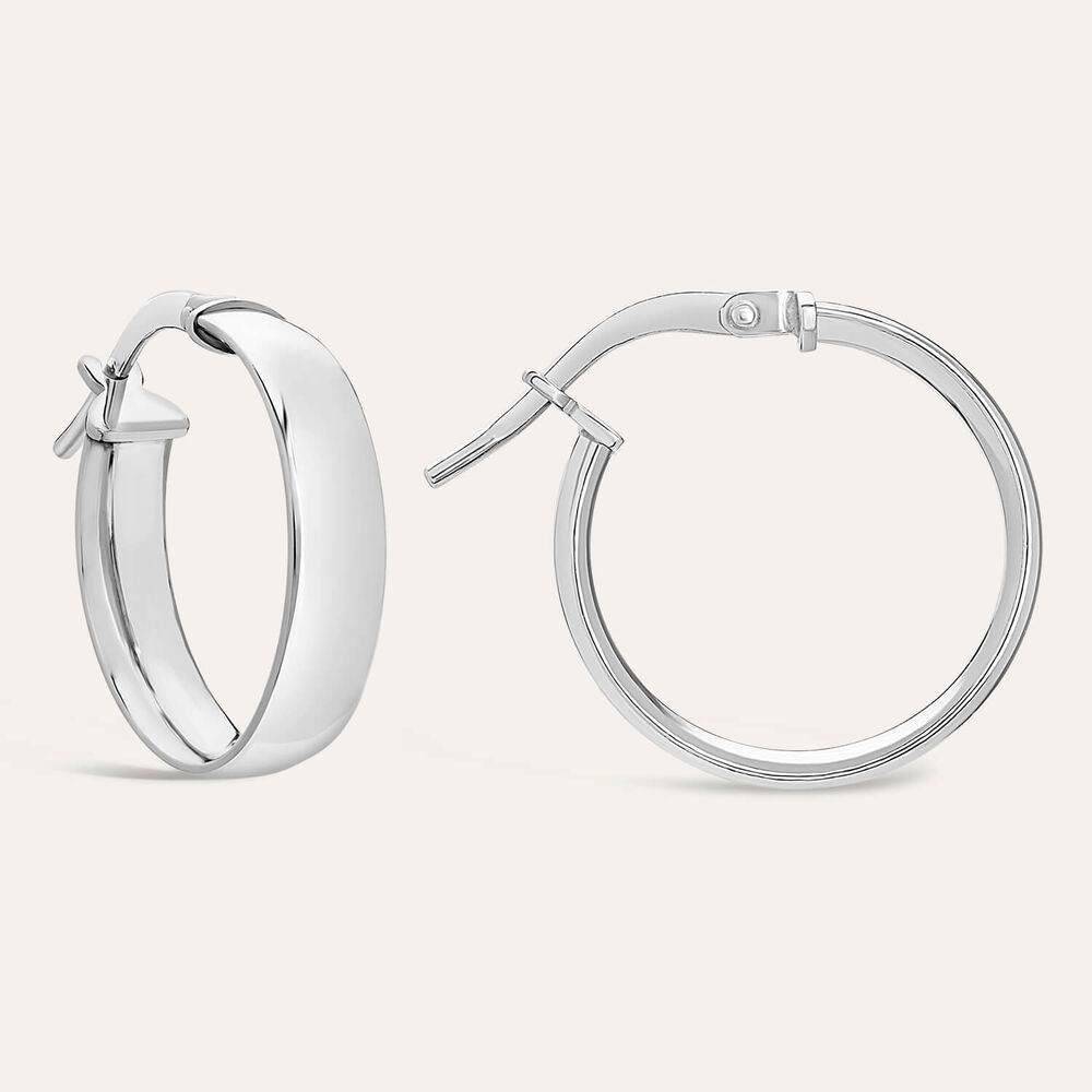 Sterling Silver Plain Polished Hoop Earrings