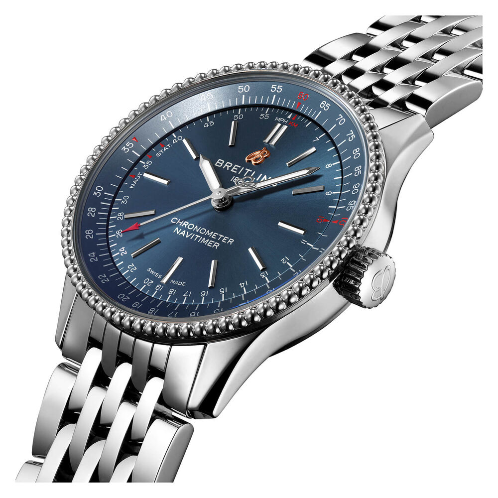 Breitling Navitimer 35mm Chronometer Caliber 17 Blue Steel Watch image number 2