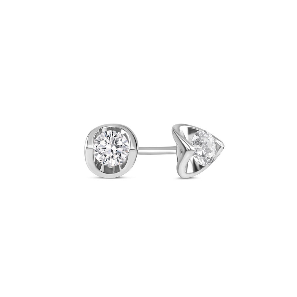 9ct White Gold 0.40ct Diamond Mirror Setting Stud Earrings image number 1