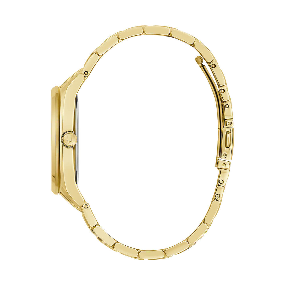 Bulova Surveyor 39mm Champagne Dial Gold Tone Steel Bracelet Watch image number 2