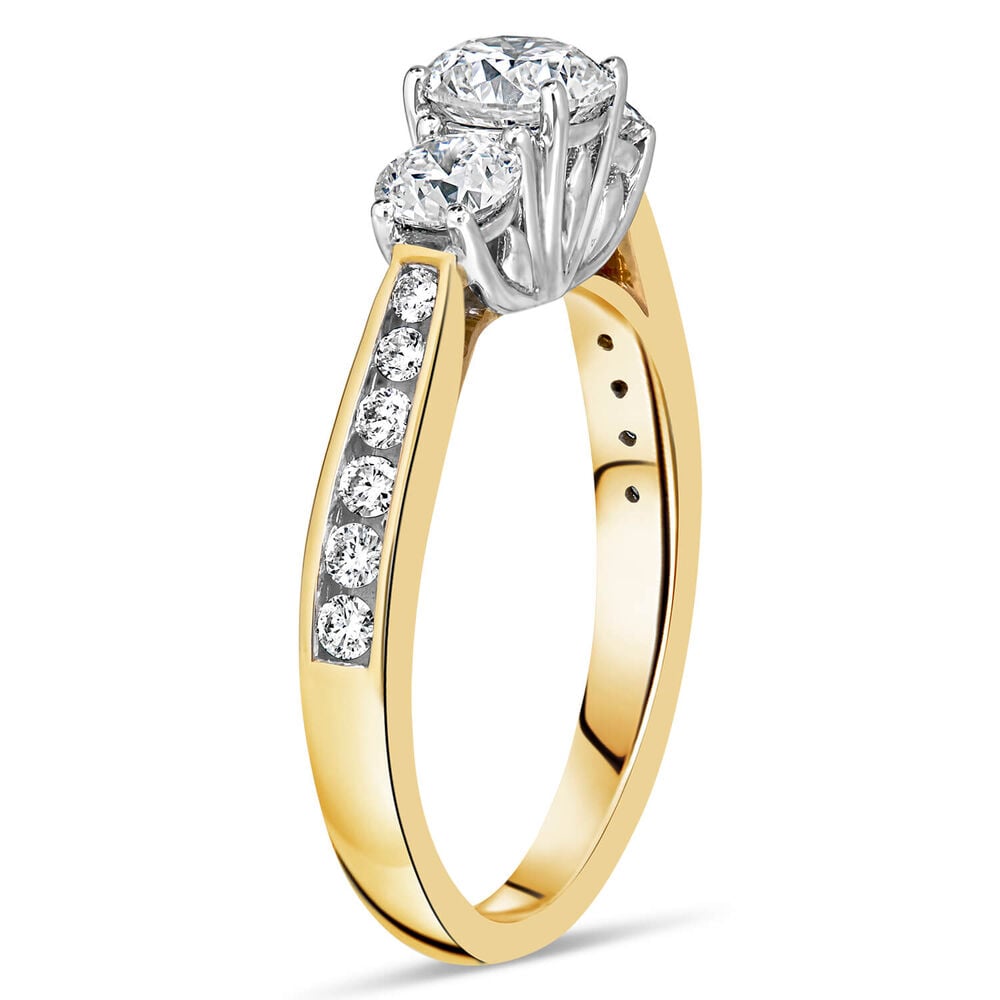 18 Carat Yellow Gold 3 Stone Diamond Channel 1.00ct Ladies Ring