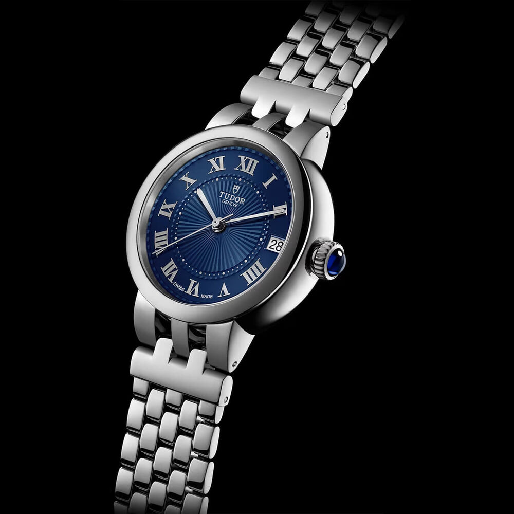 TUDOR Clair De Rose 26mm Blue Dial Roman Numerals Steel Bracelet Watch image number 5