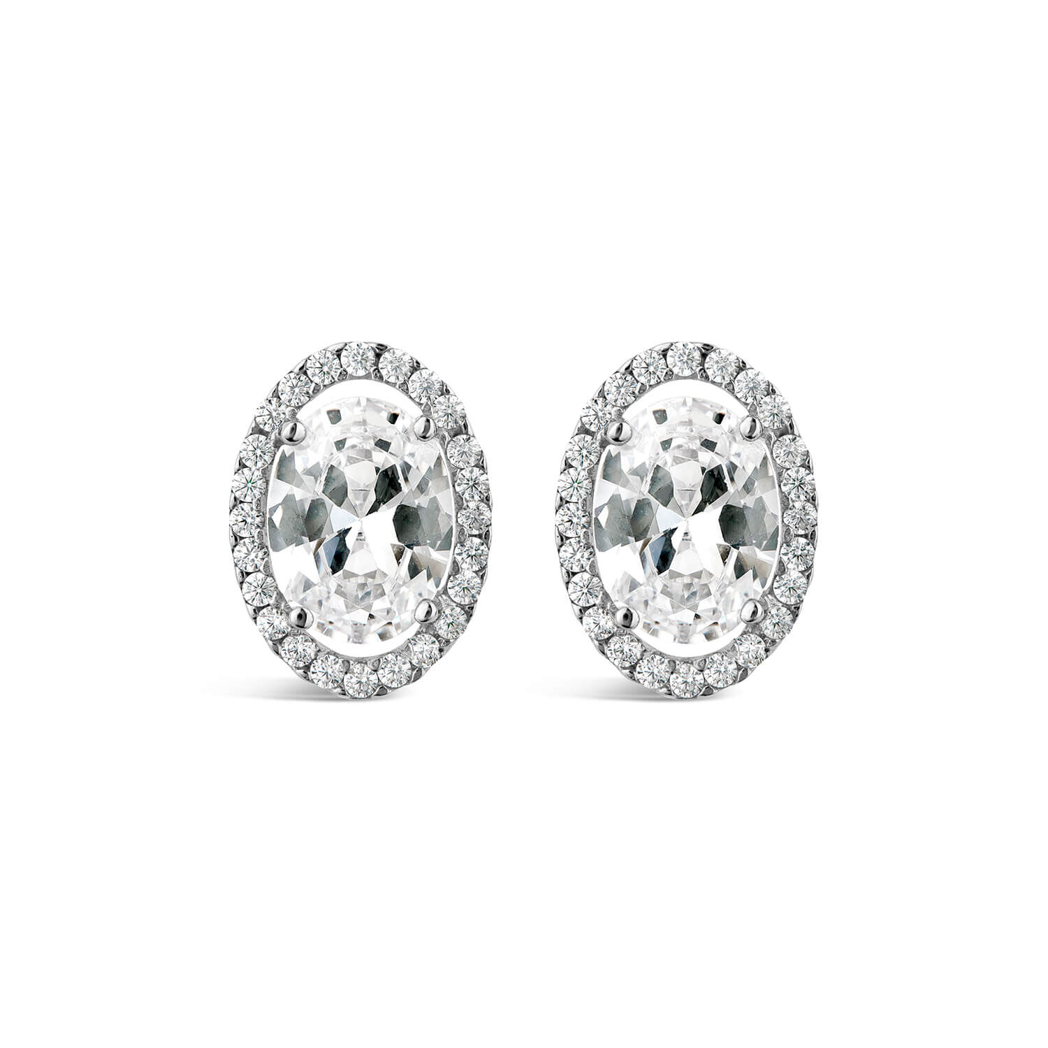 Oval halo clearance earrings