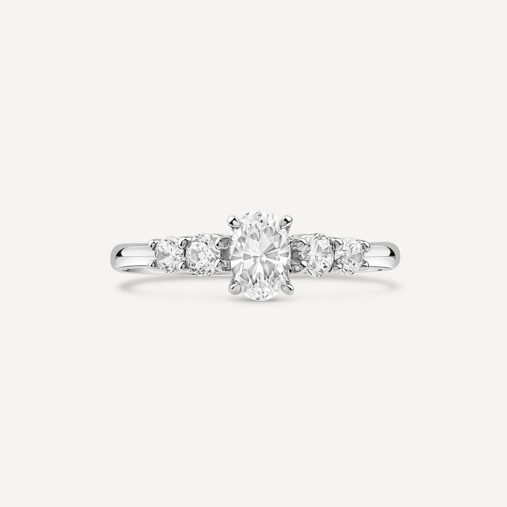 The Orchid Setting 18ct White Gold Oval 5 Stone 0.75ct Diamond Ring