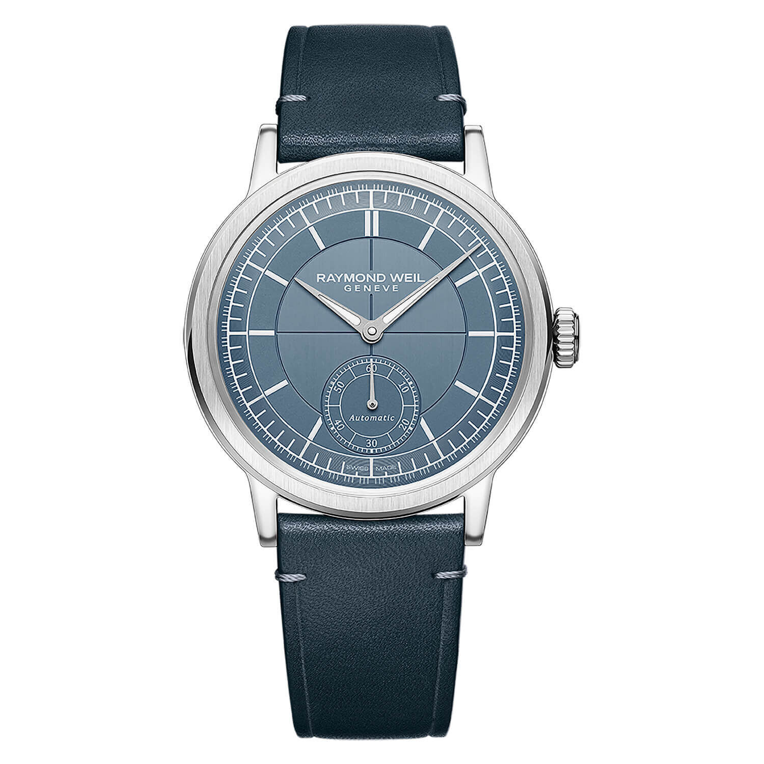 Raymond Weil Millesime 39.5mm Denim Blue Leather Strap Watch