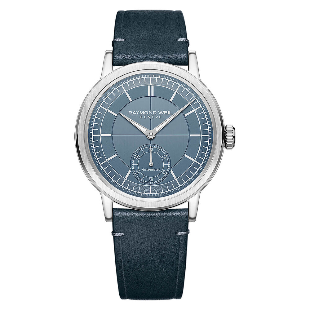 Raymond Weil Millesime 39.5mm Denim Blue Dial Leather Strap Watch image number 0