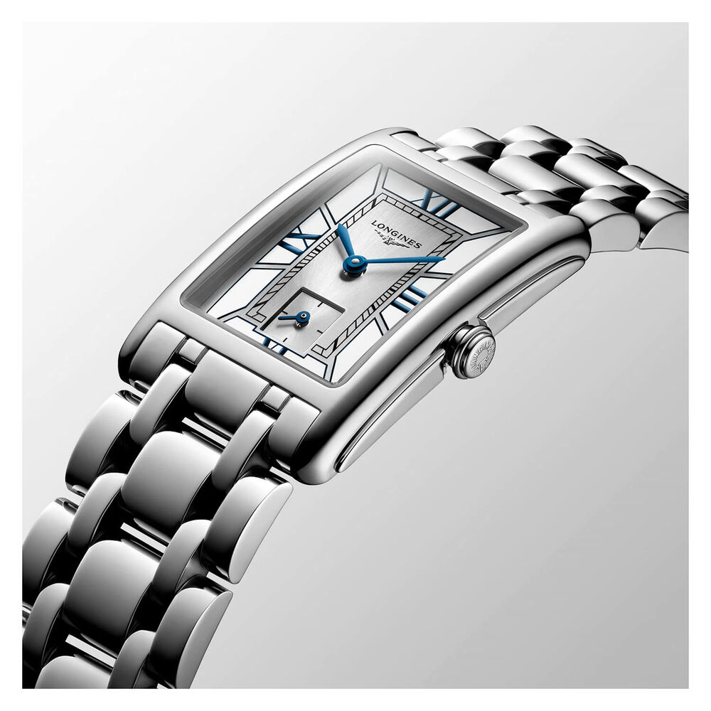 Longines Elegance DolceVita 23.30x 37mm Silver Dial Blue Detail Bracelet Watch image number 1