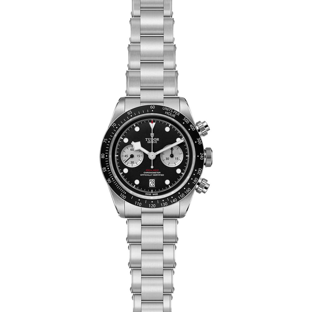 TUDOR Black Bay Chrono 41mm Black Dial Steel Three-Link Bracelet Watch