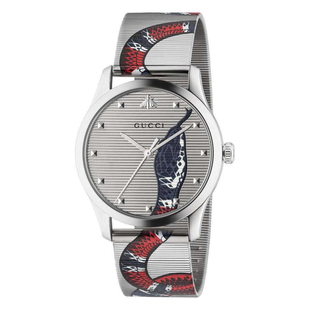 Gucci G-Timeless Contemporary Snake Silver Dial 38mm Unisex Watch
