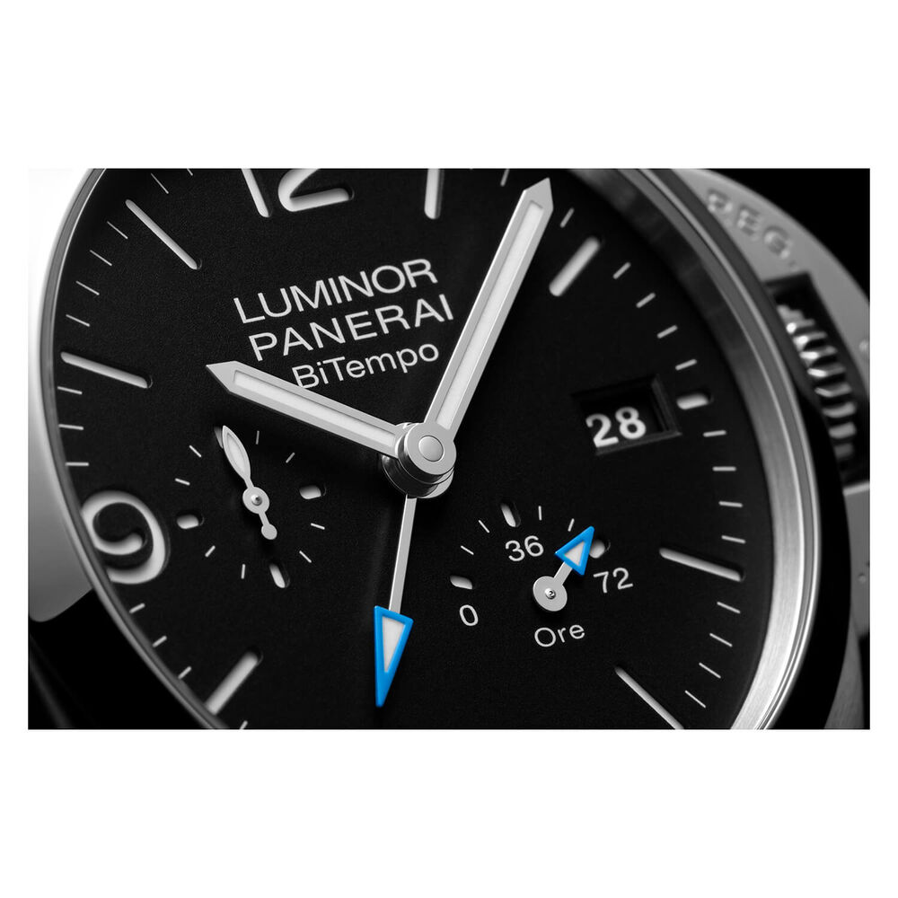 Panerai Luminor 44mm BiTempo Black Dial Strap Watch image number 2