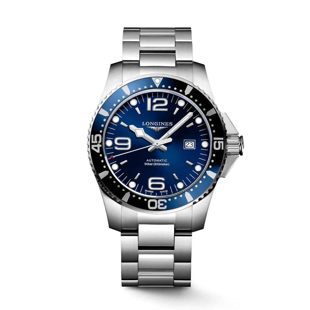 Longines Hydroconquest Automatic 44mm Sunray Blue Dial Steel Bracelet Watch
