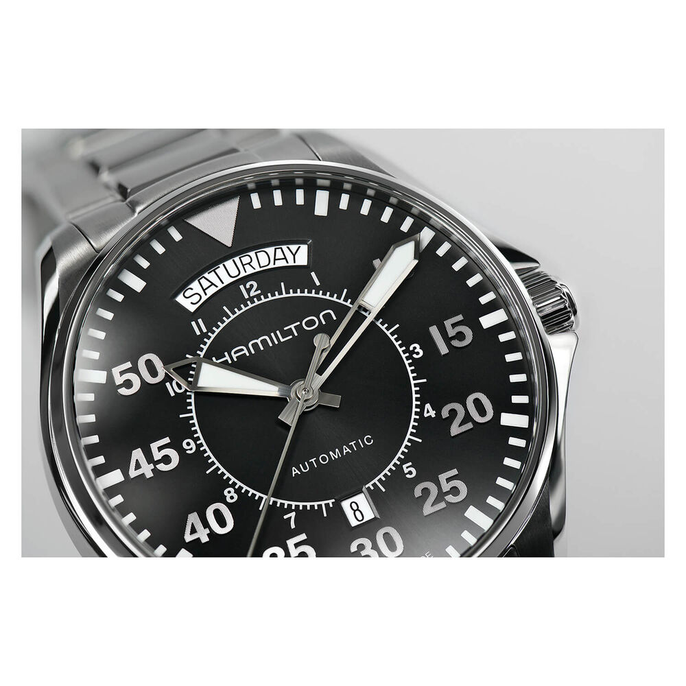 Hamilton Khaki Aviation Pilot Day Date Auto 42mm Black Case Watch image number 3