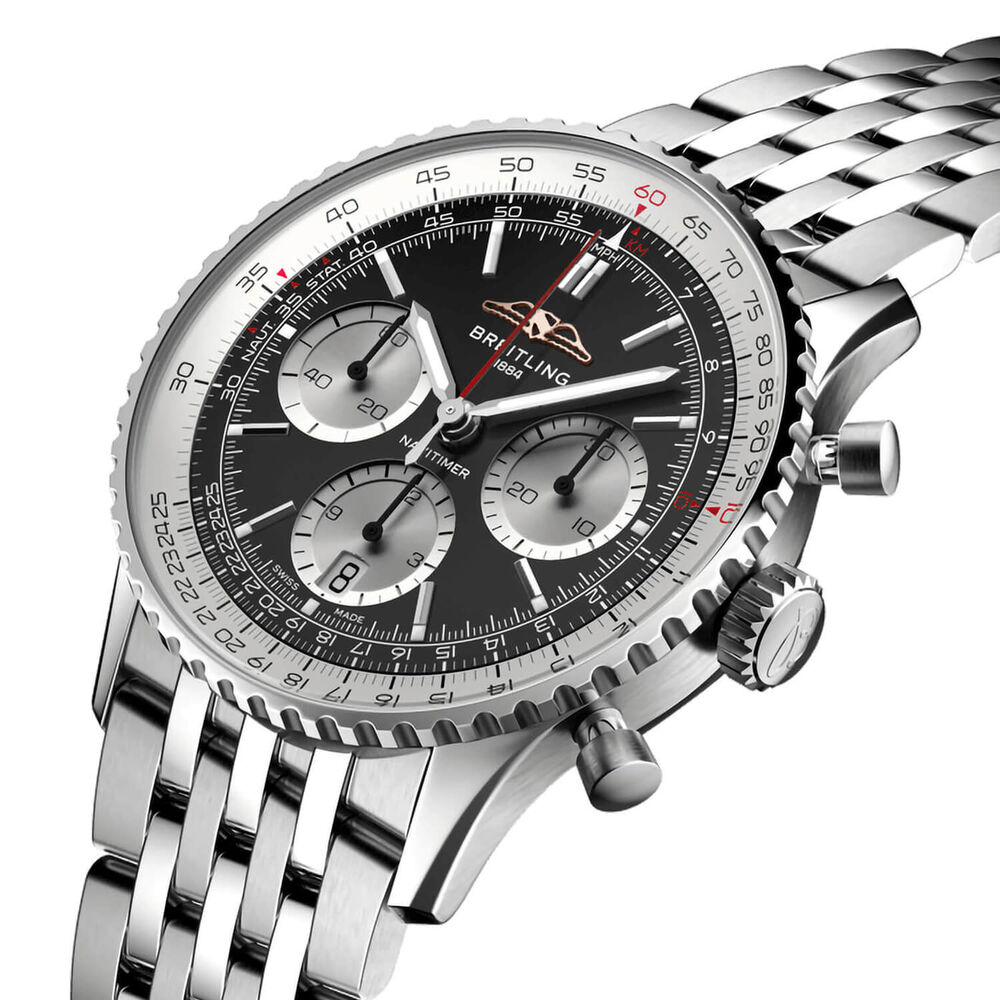 Breitling Navitimer B01 Chronograph 41mm Black Dial Steel Bracelet Watch image number 1