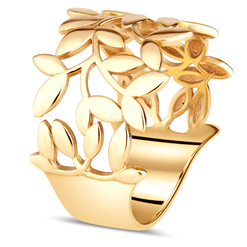 9ct Yellow Gold Leaf Ring image number 8
