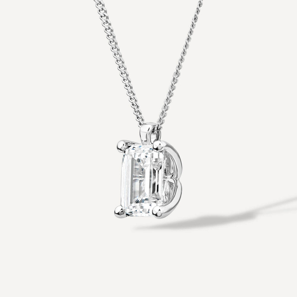 18ct White Gold 1.00ct Lab Grown Emerald Diamond Pendant