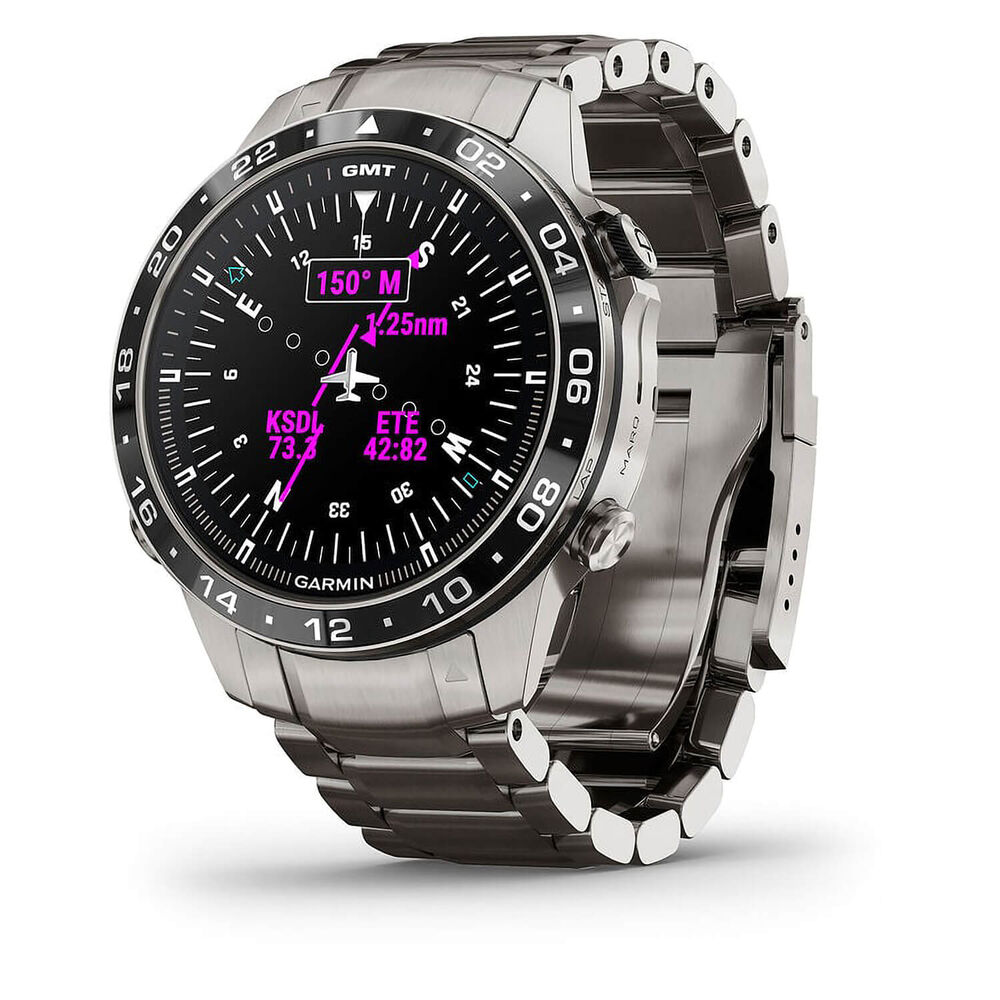 Garmin MARQ® Aviator (Gen 2) 46mm Titanium Case Bracelet Watch image number 4