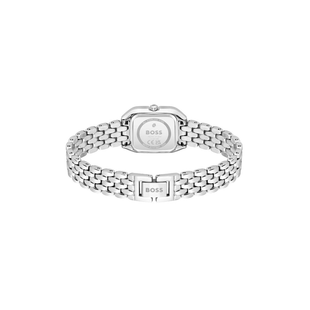 BOSS Mae Petite 22mm Silver Dial Crystal Set Bezel Steel Bracelet Watch