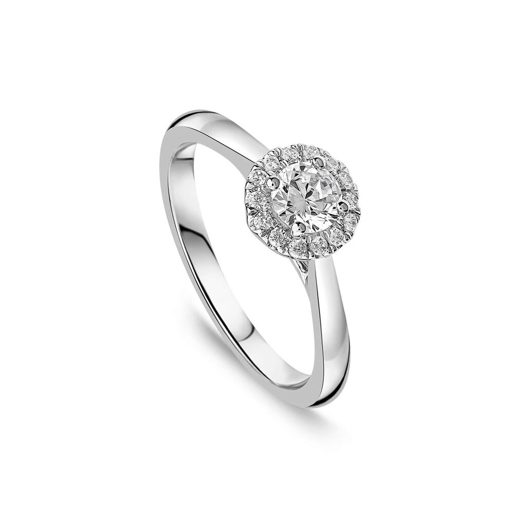The Orchid Setting 18ct White Gold Halo 0.50ct Round Diamond Ring image number 0