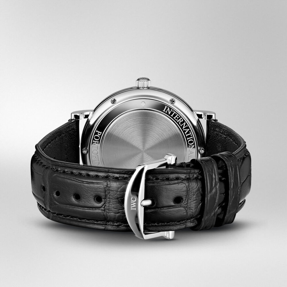 IWC Schaffhausen Portofino Automatic Black Dial Strap Watch image number 5