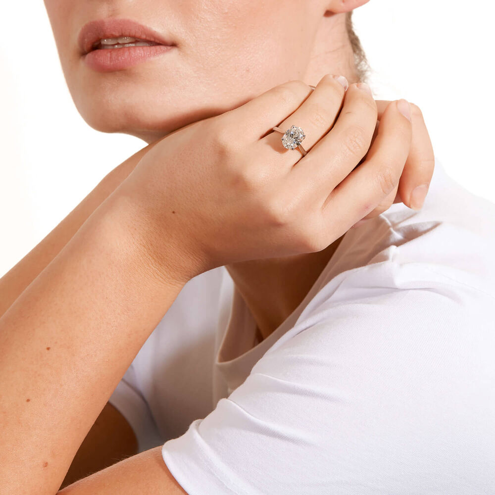 Born Platinum Lab Grown 1.20ct Oval Solitaire Diamond Ring image number 5