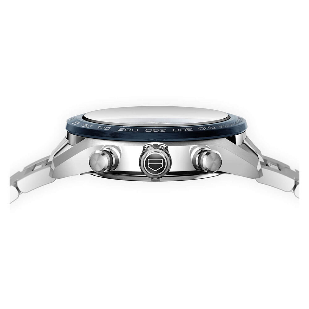 TAG Heuer Carrera 44mm Blue Dial Chrono Blue Bezel Steel Case Watch image number 1