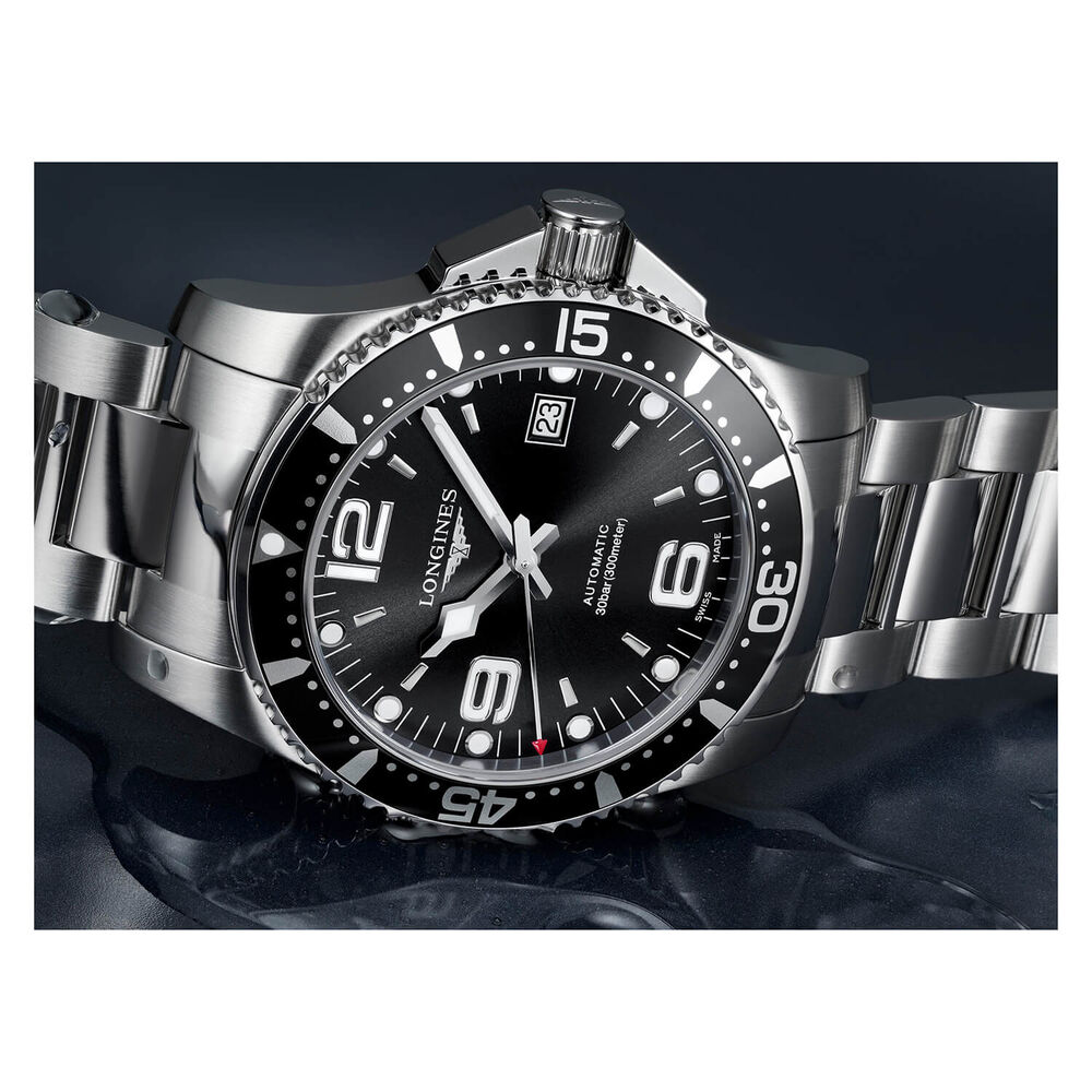 Longines HydroConquest Automatic Black Dial Stainless Steel Bracelet Watch image number 6