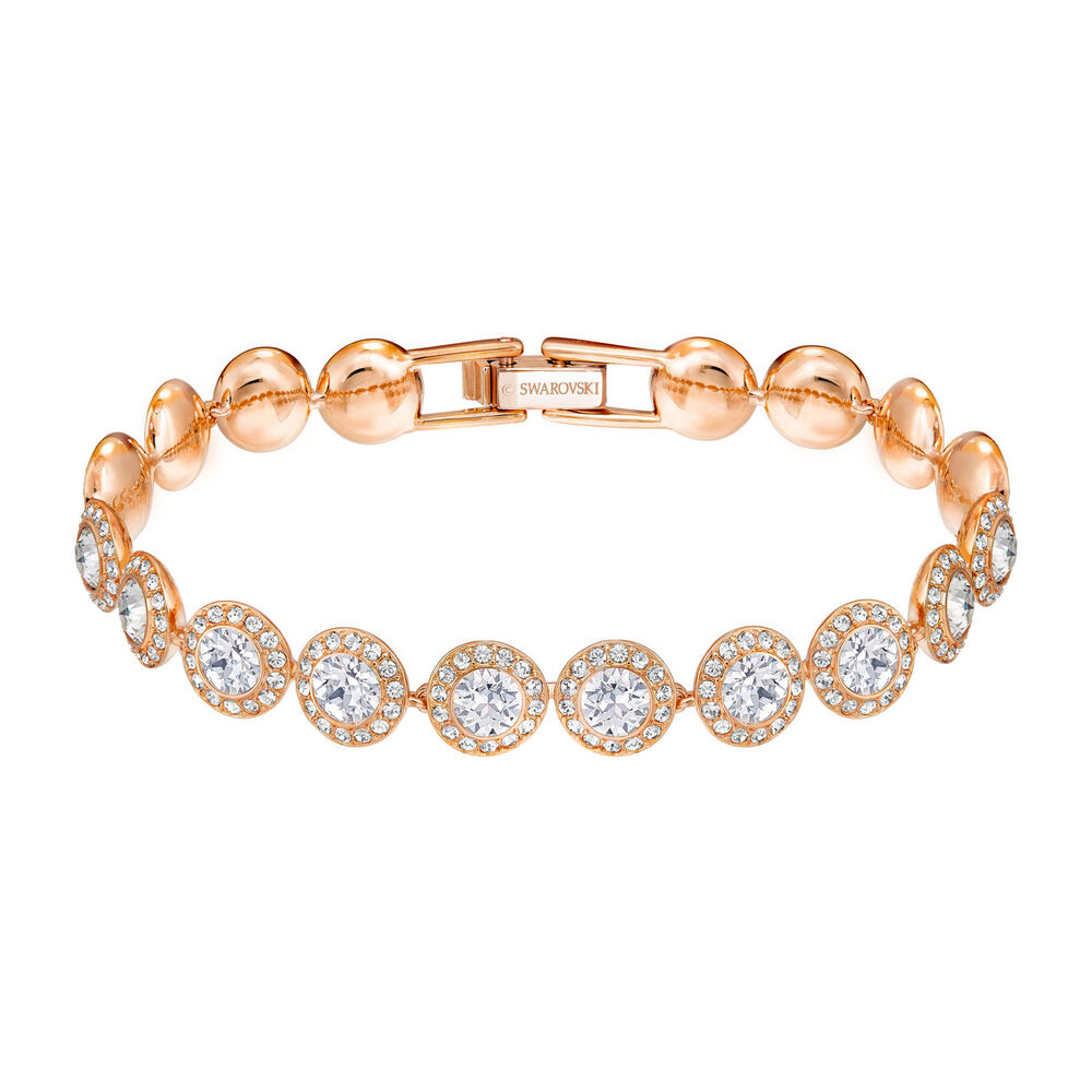 Swarovski Crystal Angelic Rose Gold Plated Halo Bracelet image number 0