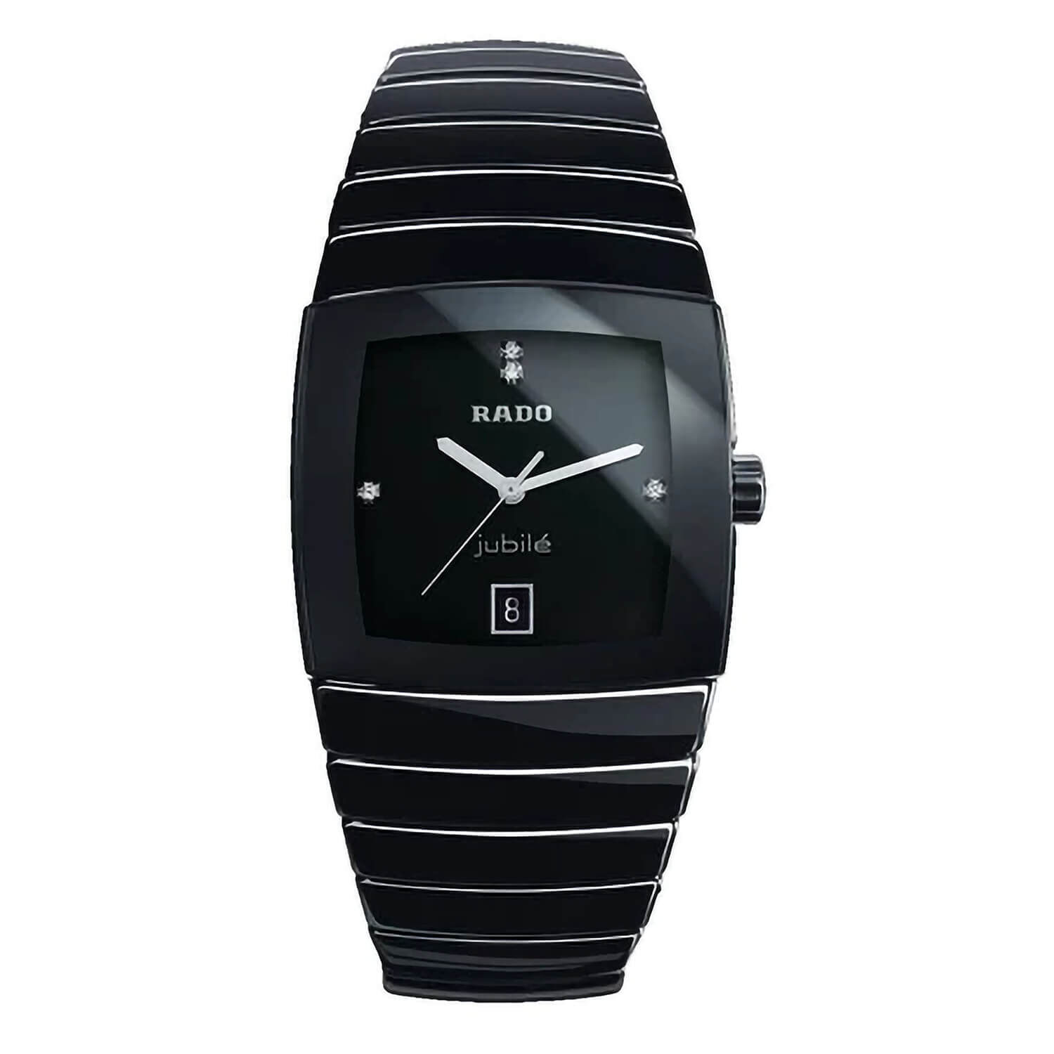 Pre Owned Rado Sintra Jubile XXL Black Dial Ceramic Bracelet