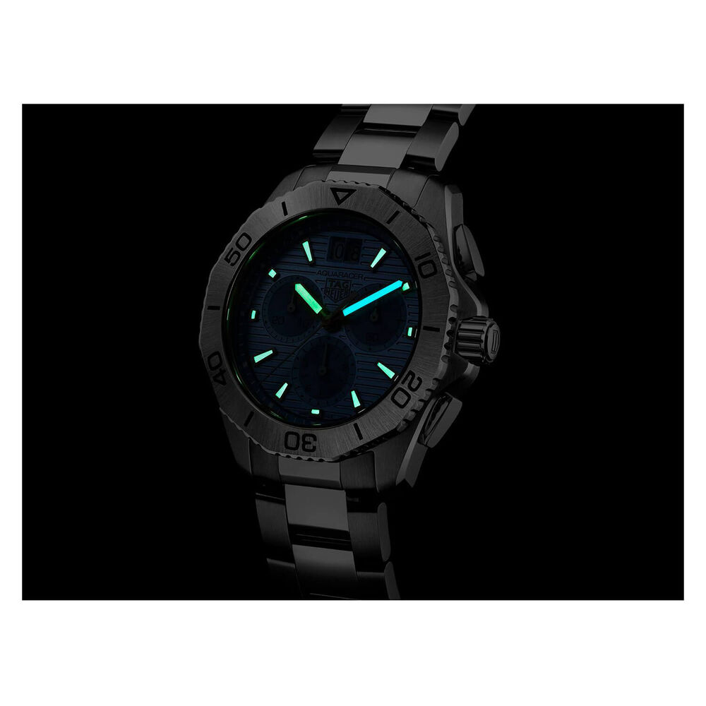 TAG Heuer Aquaracer Professional 200 Chronograph 40mm Light Blue Dial Steel Bracelet Watch image number 6