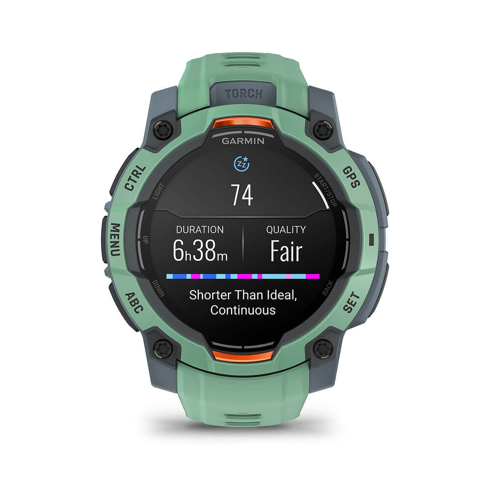 Garmin Instinct 3 AMOLED 45mm Neotropic Bezel & Silicon Strap Watch image number 4