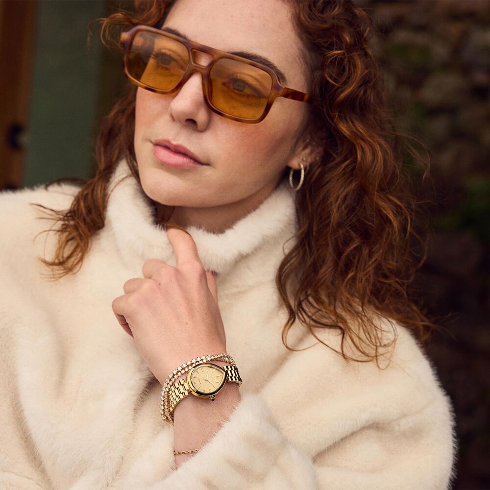 Citizen L Rainell 26x31mm Gold Dial & Gold Tone Steel Bracelet Watch image number 8