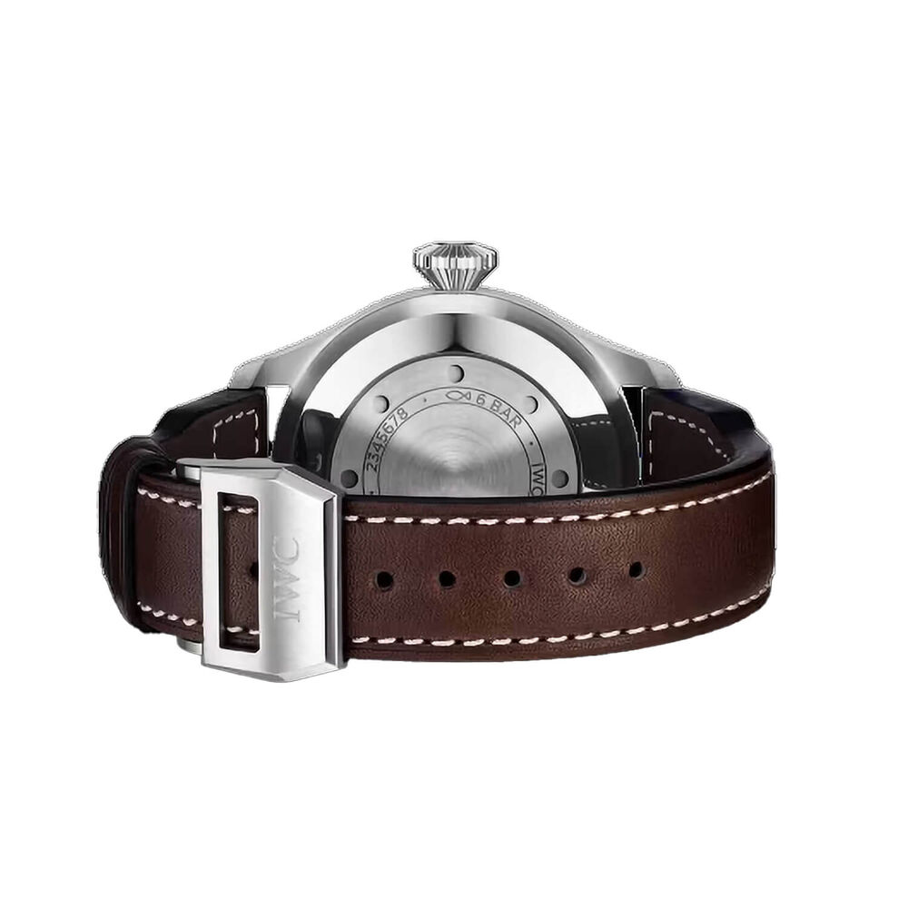 IWC Schaffhausen Big Pilot's "Racing Green" Edition Brown Leather Strap Watch image number 4