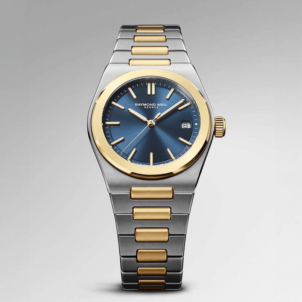 Raymond Weil A.R.T. 38mm Blue Dial Yellow Gold PVD Steel Bracelet Watch