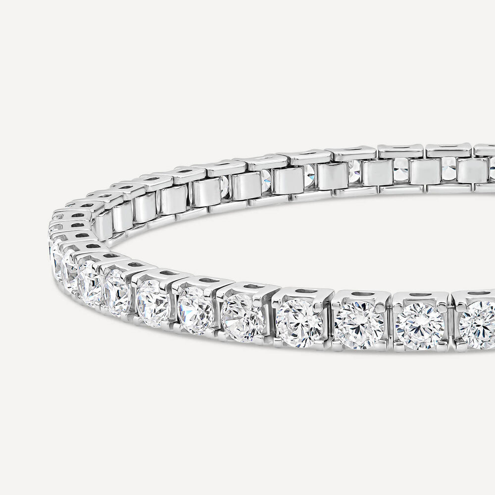 18ct White Gold 7ct Lab Grown Diamond Tennis Bracelet