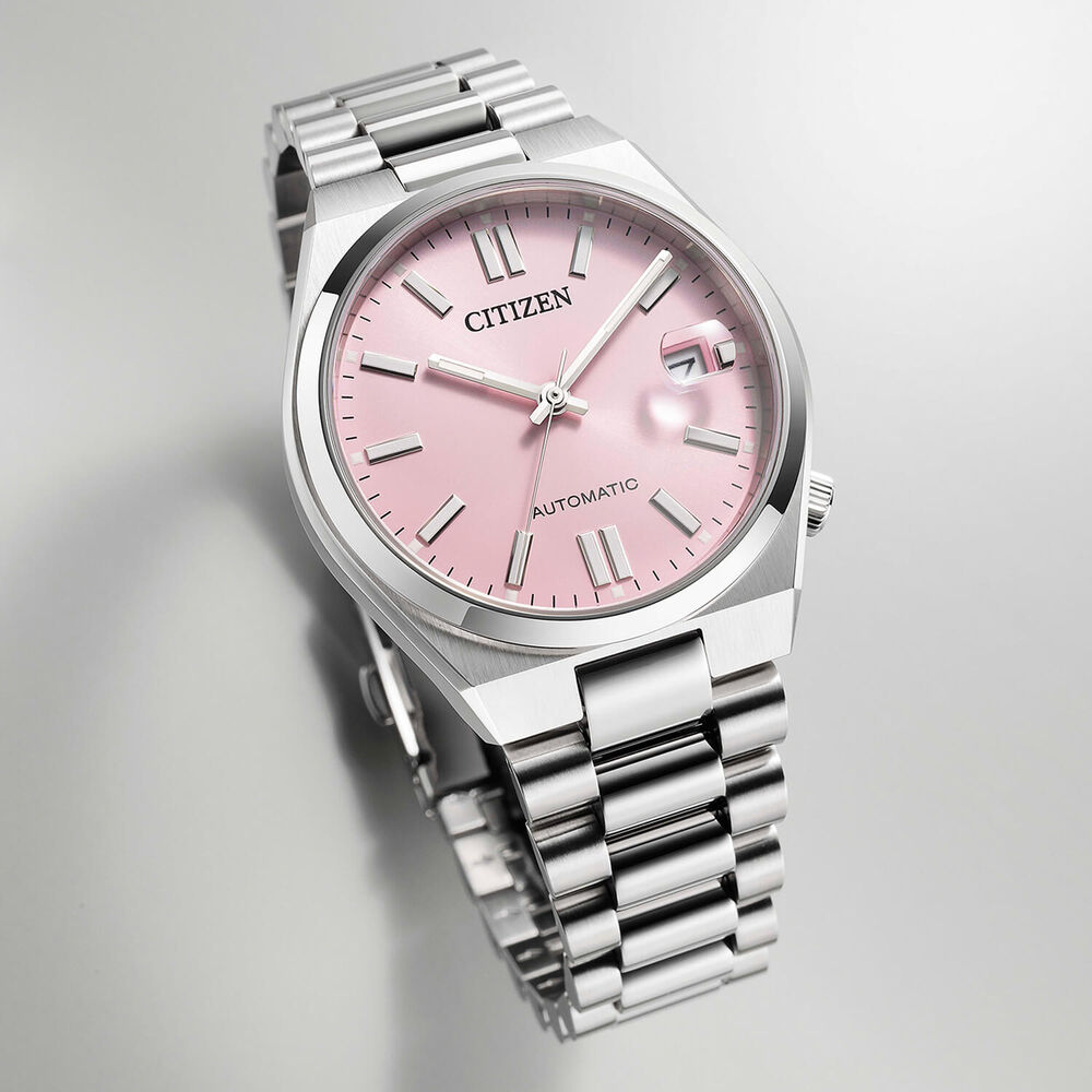 Citizen Tsuyosa 37mm Pink Dial Steel Case Bracelet Watch image number 5