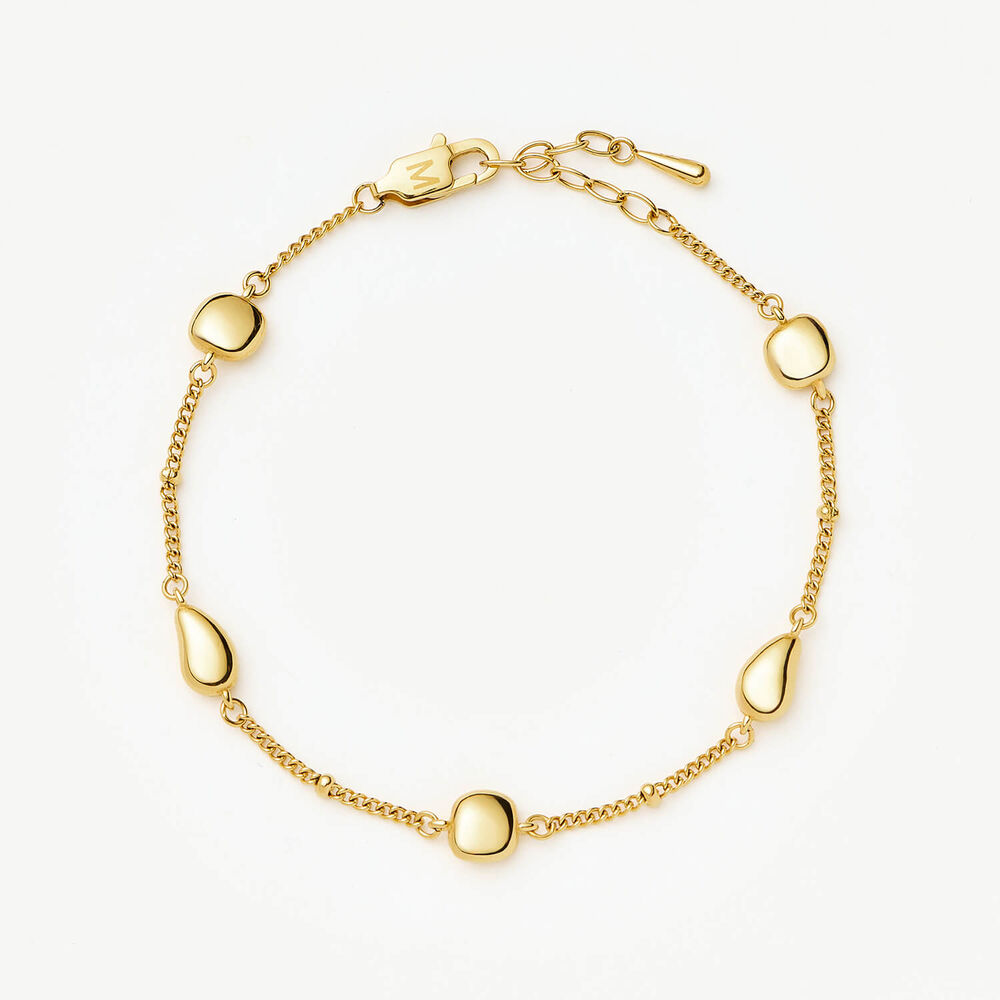 Missoma 18ct Gold Plated Stainless Steel Molten Teardrop Multi Charm Bracelet
