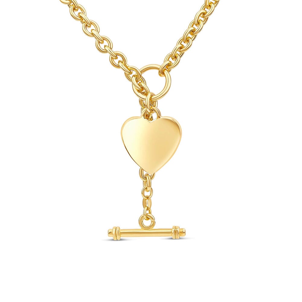 Yellow Gold Plated Sterling Silver Heart Belch Necklet