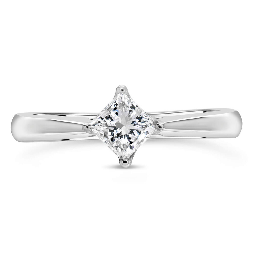 Northern Star 18ct White Gold 0.50ct Diamond Princess Solitaire Ring image number 1