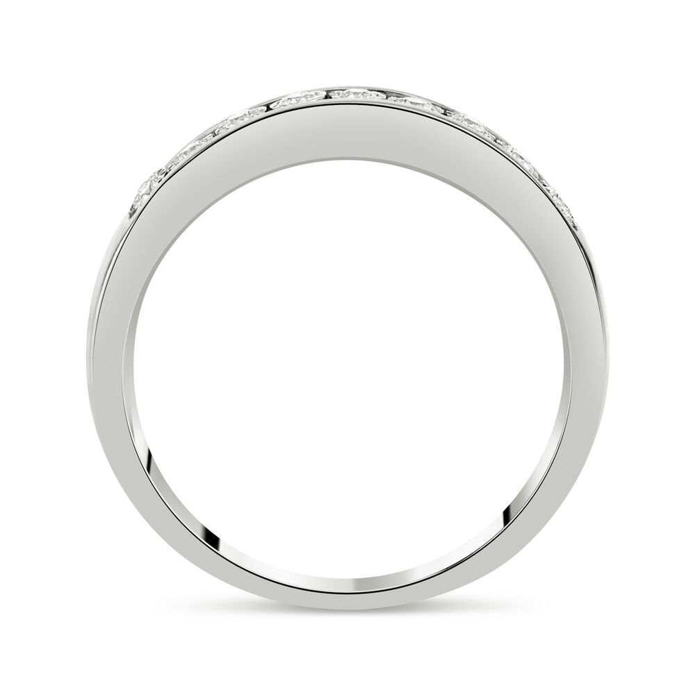 9ct White Gold 0.15ct Diamond Illusion Channel Set Eternity Ring image number 2
