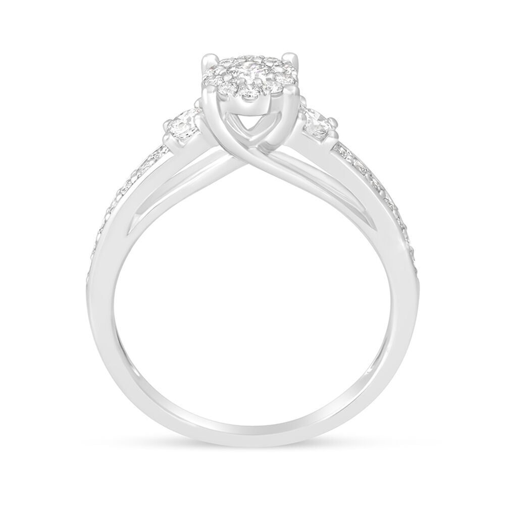 9ct white gold 0.50 carat diamond cluster engagement ring image number 2