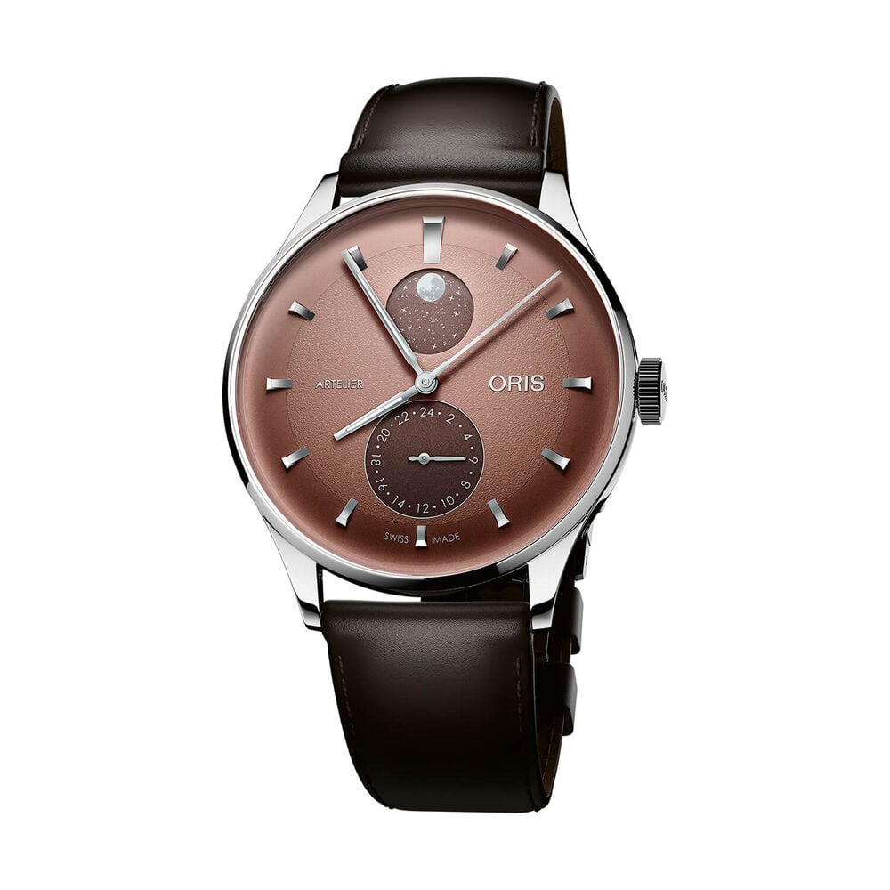 Oris Artelier Complication 39.5mm Chestnut Dial Dark Brown Leather Strap Watch