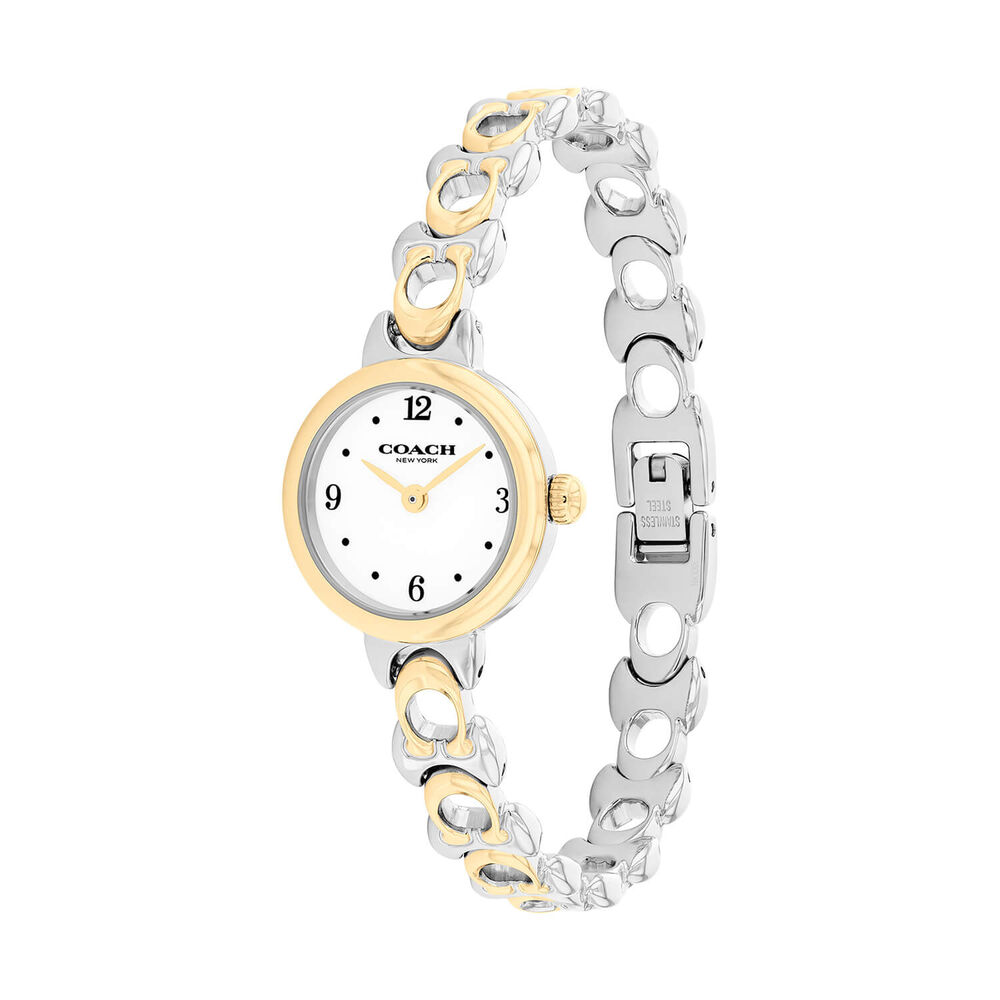 Coach Iris 22mm White Dial Two-Tone Tone Steel Bracelet Watch