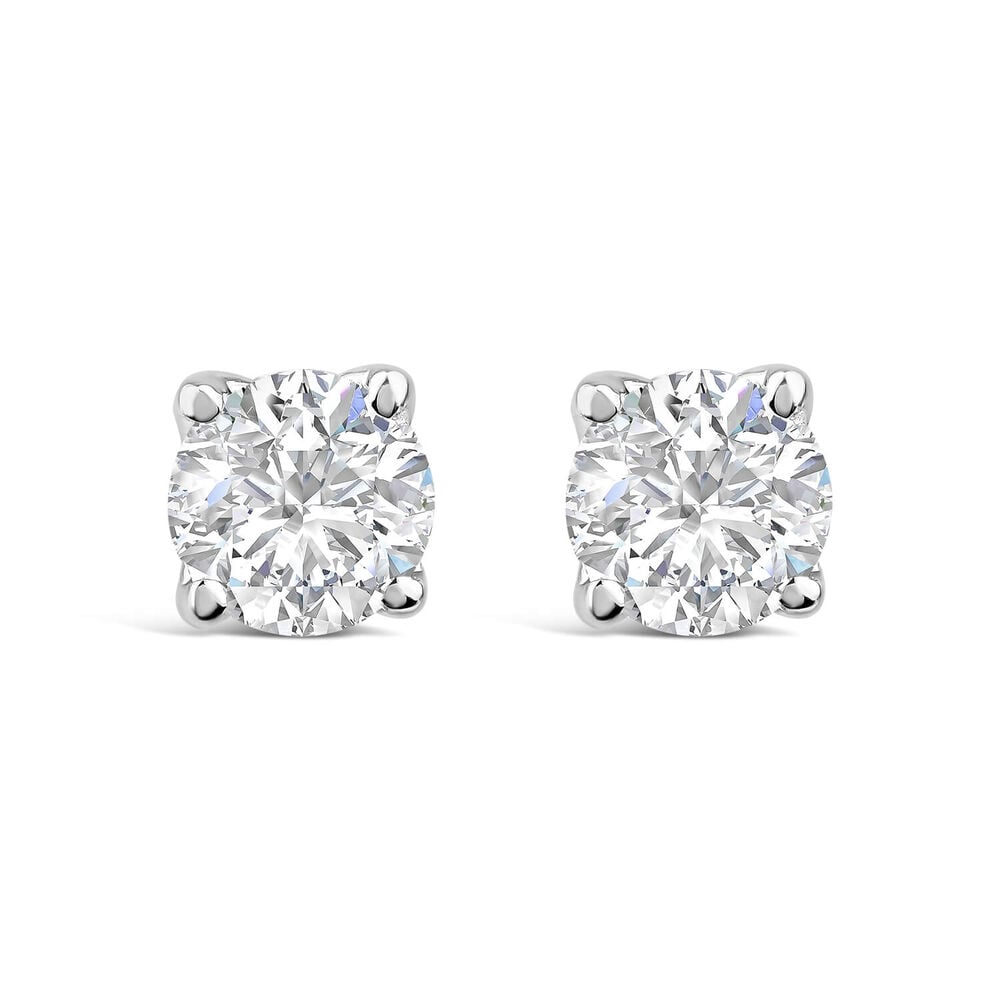 Born 9ct White Gold Lab Grown 0.50ct Diamond Brilliant Stud Earrings image number 0