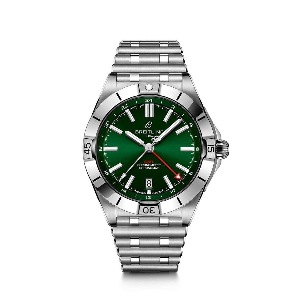 Breitling Chronomat Automatic GMT 40 Green Dial Bracelet Watch